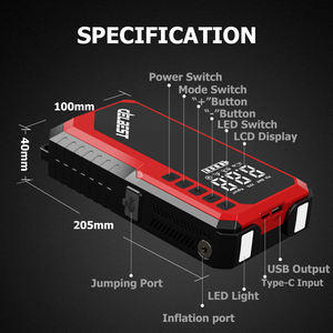 Démarreur de saut de voiture robuste 18800mAh 800A/1500A puissance de démarrage pour moteurs <span class=keywords><strong>diesel</strong></span> 5L essence 4L + compresseur d'air 150PSI - Product Image 4