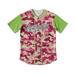 Custom Baseball Jersey Short Sleeve Wholesale Baseball Uniform V-Neck Quick Dry American Size Team Jerseys - Product Image 1