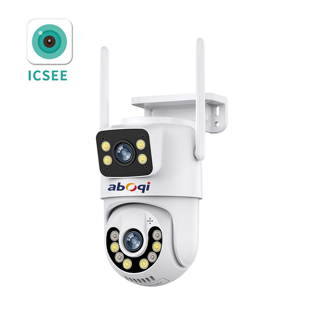 4K Full HD 6MP Wifi IP Camera Dual Lens Screen Ai Human Detection Auto Tracking Outdoor Video ICSee Surveillance PTZ CCTV Camera