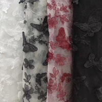 Mode papillon Brodé 3d Français Net Tulle Dentelle Tissu LT20518