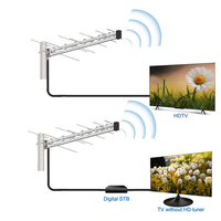 Prix usine HD antenne Yagi extérieure antenne de télévision numérique la plus forte amplifiée pour 4K chaînes locales gratuites UHF VHF TV