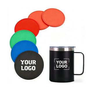 Sous-verres en silicone personnalisés avec logo imprimé pour hôtels, restaurants, cadeaux d'entreprise, promotionnels, tapis de tasse à café - Product Image 1
