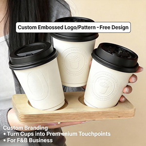 Bicchieri da Caff<span class=keywords><strong>è</strong></span> Usa e Getta da 12oz con Logo Personalizzato in Rilievo e Coperchio per Bevande Calde, T<span class=keywords><strong>è</strong></span> al Latte da Asporto - Product Image 4