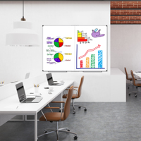 Tableau blanc pliable de haute qualité à 3 panneaux avec surface magnétique pour les présentations