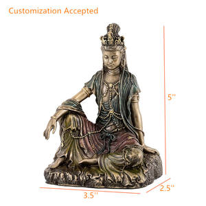 Acqua e la Luna Quan Yin Statua Dea della Misericordia e Compassione Scultura - Product Image 5