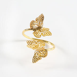 Luxus Schmetterling Servietten ring Eisen hohle Hochzeits feier Serviette runde Tissue Schnalle New Stocked Feature - Product Image 4