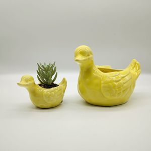 Belle plante amoureux en <span class=keywords><strong>céramique</strong></span> fait à la main points noirs animal poussin poulet poule succulentes jardinières de fleurs pot de jardin pour <span class=keywords><strong>extérieur</strong></span> et intérieur - Product Image 5