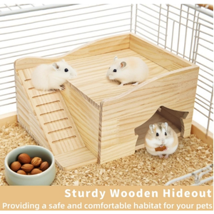 Maisonnette <span class=keywords><strong>en</strong></span> <span class=keywords><strong>bois</strong></span> avec escalier et fenêtre pour petits animaux – Habitat et abri - Product Image 6