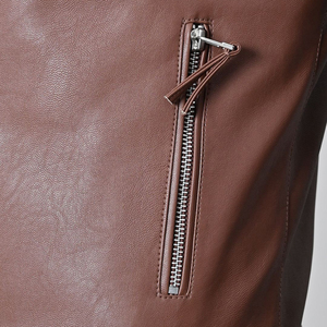 Veste en cuir de moto imperméable à fermeture éclair, vente en gros OEM, haute qualité, style vintage, vestes en cuir personnalisées pour hommes - Product Image 6