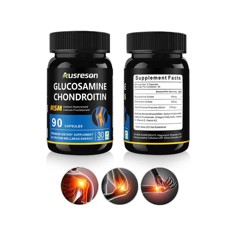 OEM Supplément de densité osseuse de soutien articulaire Comprimés de curcuma glucosamine chondroïtine msm