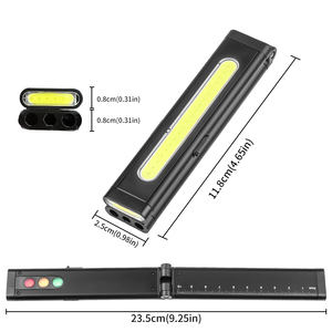 Lampe torche portable mini 20*COB RGB USB-C 300 lumens, 8 modes, lampe de travail, lanterne de poche, faisceau large avec aimant, règle, outil - Product Image 5