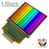 Écran PMOLED matriciel passif de 1,5 pouce, 128x128 pixels, SSD1351, SPI parallèle 4 fils, RGB 6 bits, petit panneau d'affichage
