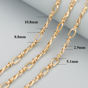 C54 tự làm chuỗi, phụ kiện đồ trang sức, vượt qua đạt, Nickel miễn phí, 18K mạ vàng, đồng, Vòng Cổ làm, 1 mét/lô - Product Image 5