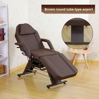 Luxueux PU noir blanc réglable jambe beauté chaise de Massage pliable tatouage barbier lit chaise thérapie faciale cils pas cher