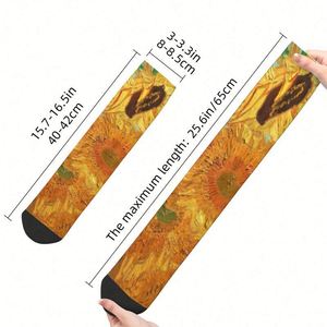 Calcetines Personalizados de <span class=keywords><strong>Vincent</strong></span> Van Gogh con Diseño de Doce Girasoles, Calcetines de Vestir Cálidos y Modernos para Hombre y Mujer con Función Antibacteriana - Product Image 3