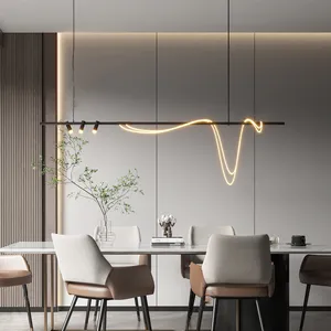 Nordic Lines Design Chandeliers For Dining Room Lustre Pendant Lights Hanging Lamps For Ceiling Light Fixture Indoor Lighting