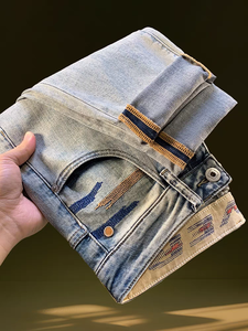 Jeans da <span class=keywords><strong>Uomo</strong></span> Slim Fit a Gamba Dritta, Nuova Collezione Estate-Autunno 2025, Vendita Diretta dalla Fabbrica - Product Image 4