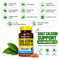 Comprimés de citrate de calcium et de vitamine D3 en marque privée OEM, compléments alimentaires minéraux pour la nutrition des os et des dents, fabricant en gros