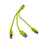 Câble de charge 3-en-1 court de 20 cm, multi-ports USB, cordon de charge USB multiple, chargeur Type C Micro, fil de téléphone portable – Fourniture directe usine