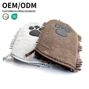 Guantes <span class=keywords><strong>de</strong></span> Microfibra <span class=keywords><strong>de</strong></span> Chenilla para Limpieza <span class=keywords><strong>de</strong></span> Mascotas, Guantes <span class=keywords><strong>de</strong></span> Baño para Perros con Bordado <span class=keywords><strong>de</strong></span> Garras, para Tiendas <span class=keywords><strong>de</strong></span> Mascotas - Product Image 4