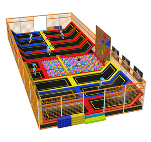 Parque de juegos de salto, trampolín de ejercicio con panel de baloncesto, pared pegajosa - Product Image 5