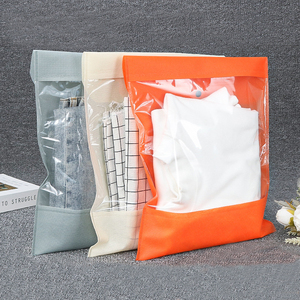 Non Woven Garment Bags Snap Button Flip Apparel Packaging Bags Transparent Window T-shirt Storage Pouches Custom Logo - Product Image 5