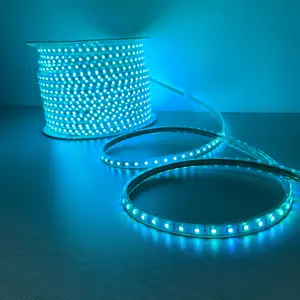 Tira LED Flexível de Alta Qualidade Fita Flexível 60 Leds Por Medidor 100M/Reel DC 220V À Prova D' Água SMD 5050 RGB LED Strip