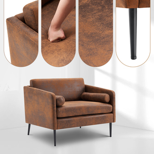 97*71*74cm 1,5 Assentos Hot Stamping Pano Cadeira envolvente com Travesseiro Indoor Circle <span class=keywords><strong>Chair</strong></span> Marrom escuro - Product Image 3