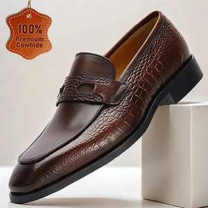 Zapatos formales de cuero genuino para hombre, modelo 2026, textura de primera calidad, zapatos Oxford con punta en pico, hechos a mano, de lujo, marca Nolfo. - Product Image 1