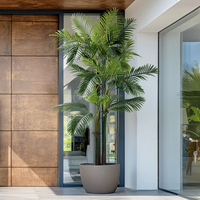 Grandes plantes artificielles réalistes pour intérieur : Anthurium, Palmier à aiguilles et Cocotier en plastique, longue durée de vie, pour balcon