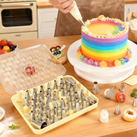 Ensemble d'outils de cuisson en plastique jetables de 55 pièces pour biscuits à la crème et embouts de décoration de gâteaux en boîte ensemble complet