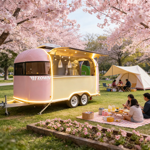 Compact Outdoor Vending Food <b>Cart</b>, Space Saving Concession <b>Cart</b> for Plaza Operation - Product Image 1