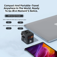 Chargeur rapide PD 20W 25W 30W 5 en 1, adaptateur de voyage universel 4 ports, convertisseur de prise universelle pour les États-Unis, l'UE, le Royaume-Uni, l'Australie