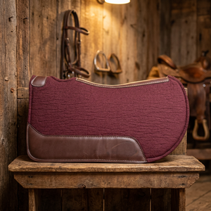 <b>Purple</b> Cowhide Leather Western Equestrian Saddle Pad Cover Fleece Lining Polycotton Cotton Shell Wool Filling Comfortable Riding - Product Image 2