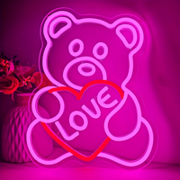 Lampe murale néon personnalisable en forme d'ours en peluche, cadeau romantique pour les enfants, décoration de fête d'anniversaire ou de mariage