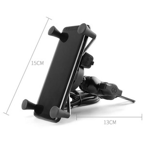 5V 2A USB 충전기 오토바이용 휴대폰 거치대 + 백미러 마운트 - Product Image 2