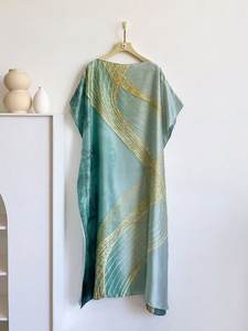 PROMISTAR Venta caliente de lujo de marca de poliéster Kaftans tamaño grande suelto impreso vestidos largos batas África Dashiki vestido africano - Product Image 5