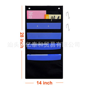 <b>Wall</b> Mounted Storage Bag Non Woven Fabric Rectangle Multipurpose Office Organizer Punch Free With <b>Hooks</b> - Product Image 5