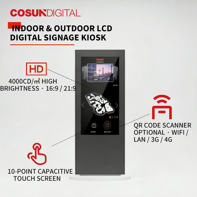 Touchable Digital Totem Display Weather Resistant Outdoor Electronic Stand Multi-functional Digital Board for Public Service Use