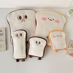 Mini Quilted Cartoon Soft <b>Plush</b> Toast Design Desktop Storage Student Portable Stationery Pencil Bag - Product Image 6