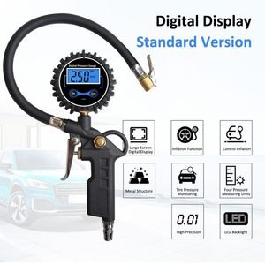Grand Exhibition Digital Tire Pressure <b>Gauge</b> 220 Bar Multiple Units Metal Air Inflator Gun - Product Image 2