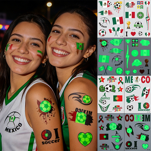 Tatuaggio Temporaneo Indiano Ecologico Divertente Impermeabile e Resistente al Sudore con Bandiera Nazionale Personalizzata per Sport Calcistici 2026 di Alta Qualità - Product Image 5