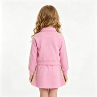 Ensemble deux pièces personnalisé pour bébé fille, col polo, manches longues, veste décontractée, jupe, paillettes arc-en-ciel, printemps et automne