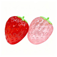 Jouet à presser en forme de fraise, en TPR souple, à récupération lente, gadget sensoriel anti-stress, emballage en boîte cadeau