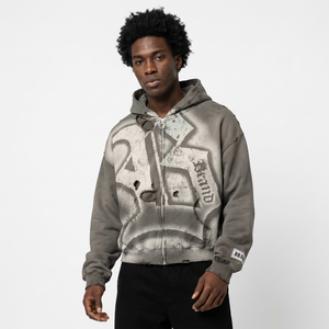 New Punk Style Harajuku Streetwear Hoodies Custom French Terry Gothic Hip Hop Wicked Winter <b>Zip</b> <b>Up</b> <b>Jacket</b> for Men`s - Product Image 1