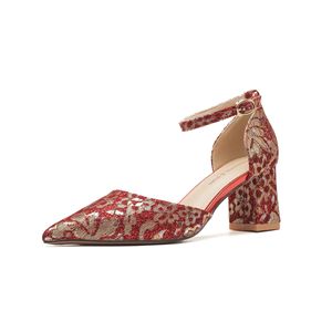 Youxianmei Co. Zapatos de Tacón Alto con Punta en Pico y Correa en el Tobillo, Zapatos de Satén para Boda, Tendencia de Moda - Product Image 5