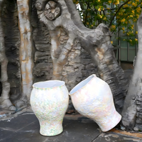 Vente directe d'usine, pots de grande taille de style chinois haut de gamme pour le salon. Pots à fleurs rétro en argile de magnésium