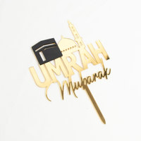 10x10cm Islamische Moschee Kaaba Umrah Mubarak Tortendekoration für Muslimische Kuchenverzierungen