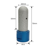 Foret diamanté brasé sous vide FN FN_QHMZZ M14 5/8-11 pour gravier 46 #   Fraise à tête ronde pour chanfreiner les bords