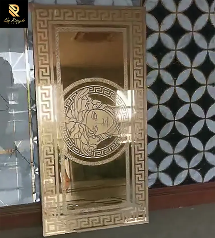 Springletile 600x1200 european style luxury piastrelle pure gold mirror wall ceramic decorative gold tile